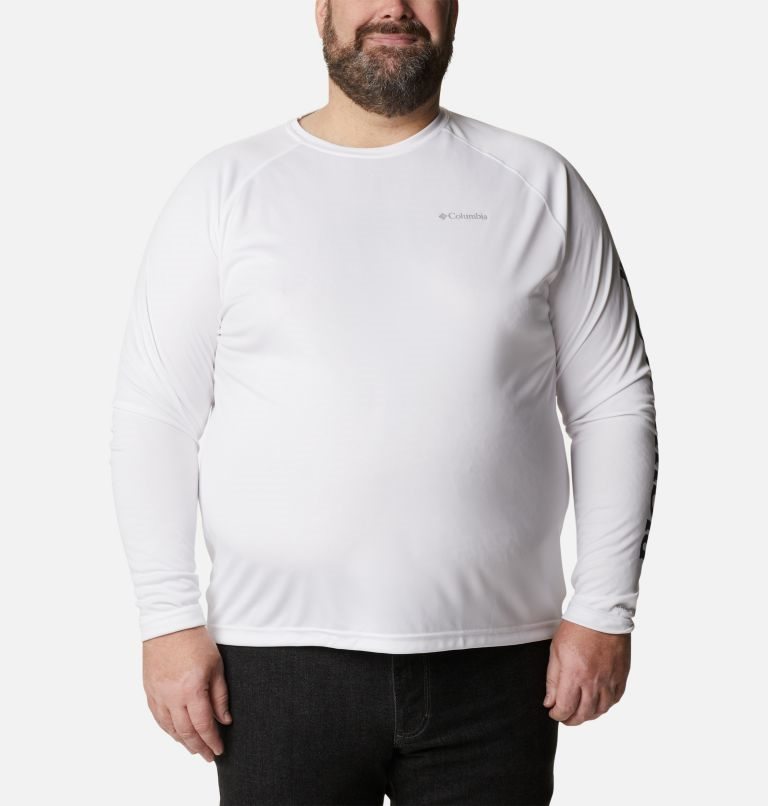 Columbia Fork Stream Long Sleeve Gensere Herre Hvite | Plus Size 03247V